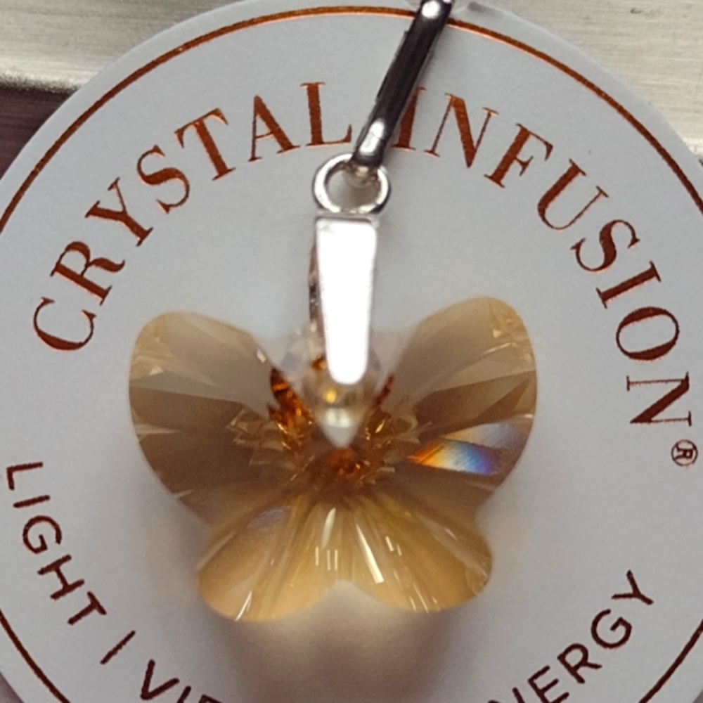 ALEX AND ANI CRYSTAL INFUSION Golden Shadow Butterfly Charm